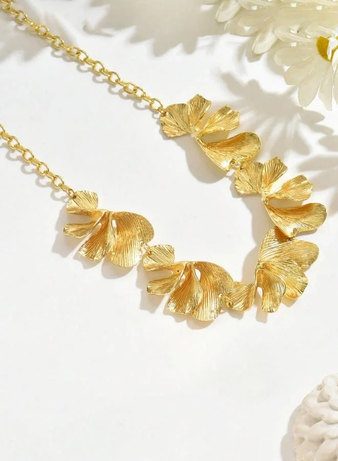 Take Two  Women Gold Floral Statement Necklace for Women | Best Price UAE